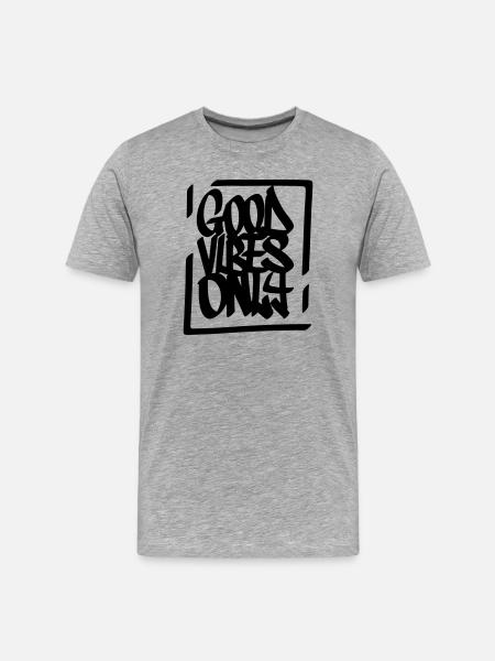 Gute Vibes Lebensmotto - Men's Premium Organic T-Shirt - heather grey