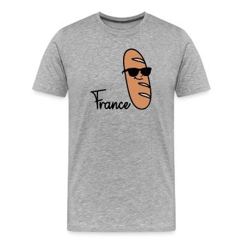 France Baguette - T-shirt bio Premium Homme - gris chiné - Devant - Damien (186cm)