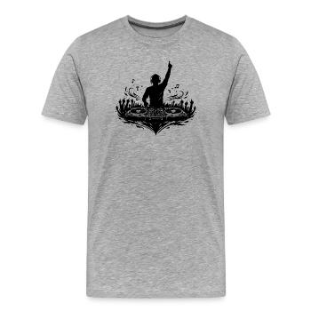 Cool DJ motif with music vibes - Men's Premium Organic T-Shirt - heather grey - Front - Damien (186cm)
