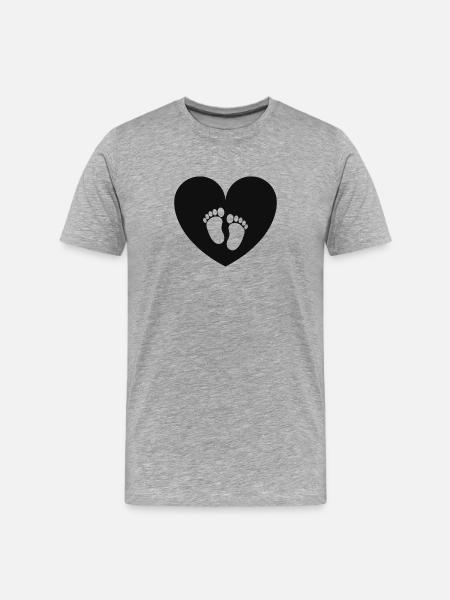 Empreinte de bébé - T-shirt bio Premium Homme - gris chiné