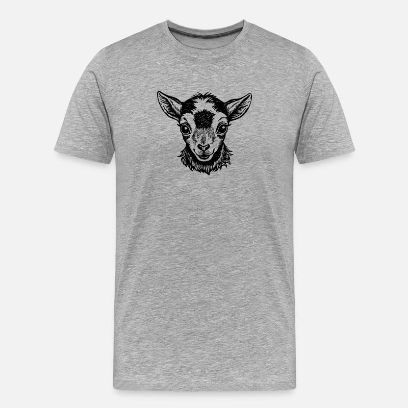 Ziegengesicht - Männer Premium Bio T-Shirt - Grau meliert
