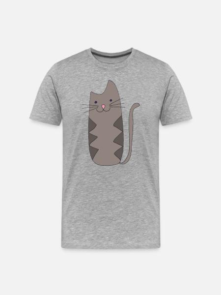 Zigzag Cat Grey - Men's Premium Organic T-Shirt - heather grey