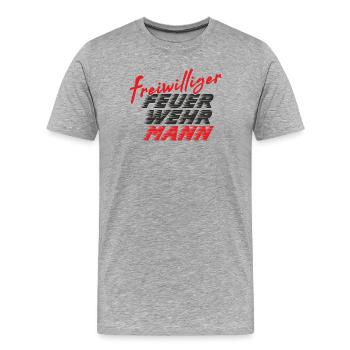 Pompier - T-shirt bio Premium Homme - gris chiné - Devant - Damien (186cm)