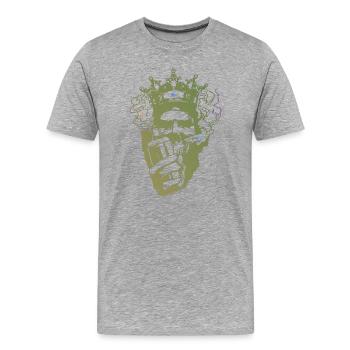King of Bars Crown Micro - Men's Premium Organic T-Shirt - heather grey - Front - Damien (186cm)