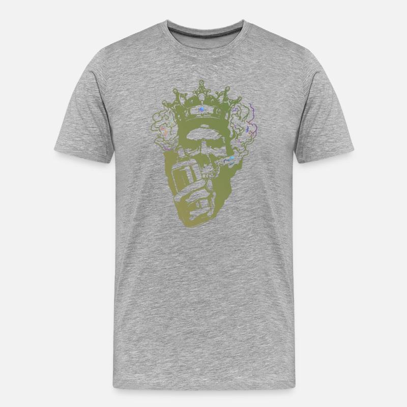 König der Bars Krone Mikro - Männer Premium Bio T-Shirt - Grau meliert