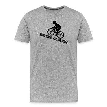 Keine Gnade für die Wade  - Männer Premium Bio T-Shirt - Grau meliert - Vorne - Damien (186cm)