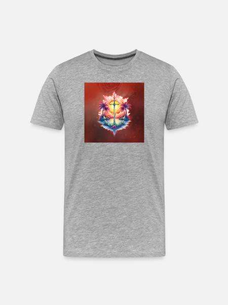 Solaranker im tropischen Paradies - Männer Premium Bio T-Shirt - Grau meliert