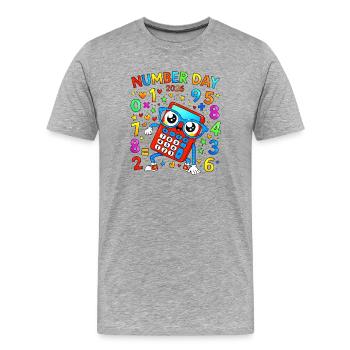 Number Day 2026 Calculator Fun - Men's Premium Organic T-Shirt - heather grey - Front - Damien (186cm)