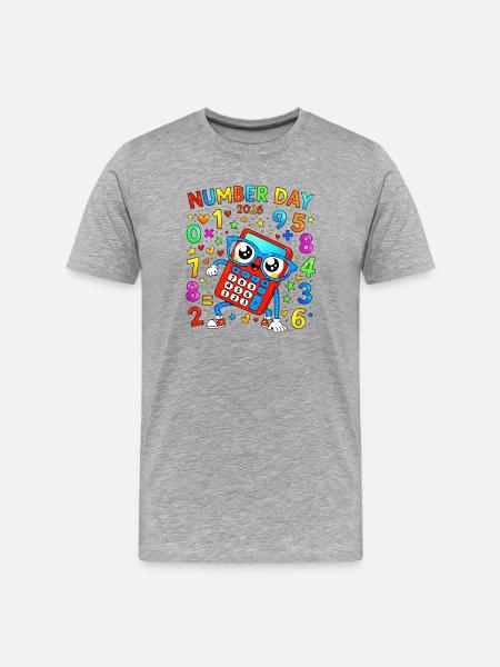 Number Day 2026 Calculator Fun - Men's Premium Organic T-Shirt - heather grey