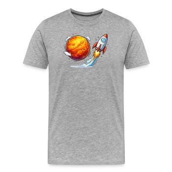 Rakete Planet Raumfahrt - Männer Premium Bio T-Shirt - Grau meliert - Vorne - Damien (186cm)