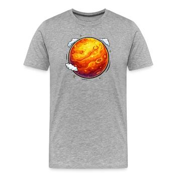 Planète néon martienne lumineuse - T-shirt bio Premium Homme - gris chiné - Devant - Damien (186cm)