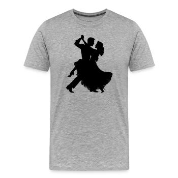 Dancing Couple Silhouette | Elegant dance motif - Men's Premium Organic T-Shirt - heather grey - Front - Damien (186cm)