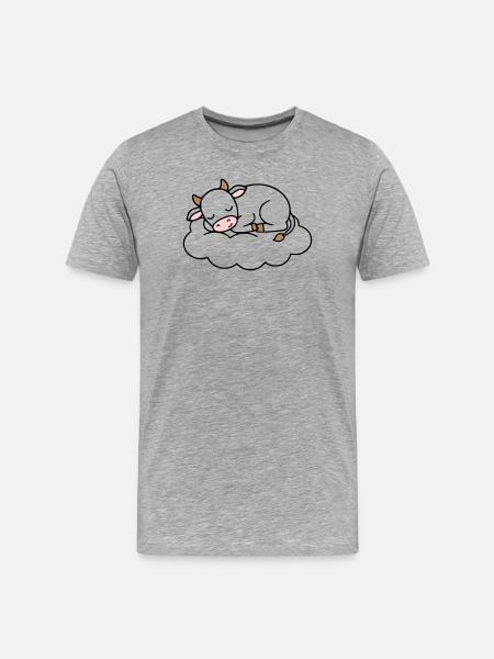 Sleeping Cow Cloud Dream Baby - Men's Premium Organic T-Shirt - heather grey