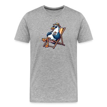 Beach Lounge Seagull - Men's Premium Organic T-Shirt - heather grey - Front - Damien (186cm)