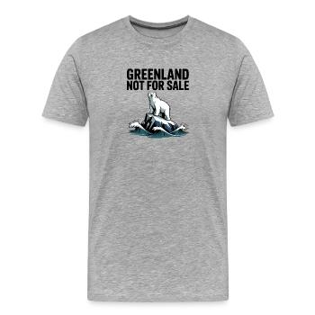 Le Groenland n’est pas à vendre ! - Groenland / Grønland - T-shirt bio Premium Homme - gris chiné - Devant - Damien (186cm)