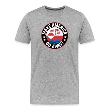 Le Groenland n’est pas à vendre ! - Groenland / Grønland - T-shirt bio Premium Homme - gris chiné - Devant - Damien (186cm)
