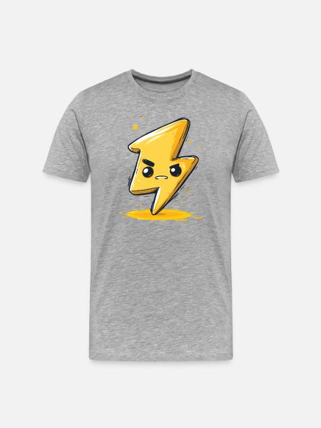 Kawaii Blitz-Pfeil Cartoon - Männer Premium Bio T-Shirt - Grau meliert