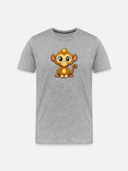 Bébé singe - T-shirt bio Premium Homme - gris chiné