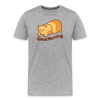 Cat Bread Meme - Men's Premium Organic T-Shirt - heather grey - Front - Damien (186cm)