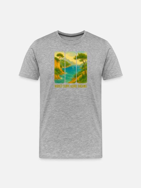 Meereslandschaft - Männer Premium Bio T-Shirt - Grau meliert