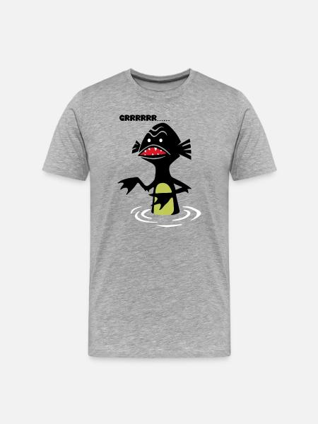 Water Monster - Men's Premium Organic T-Shirt - heather grey