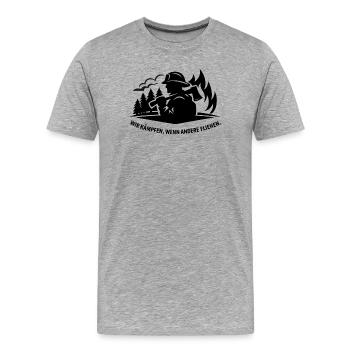 Incendie de forêt - T-shirt bio Premium Homme - gris chiné - Devant - Damien (186cm)
