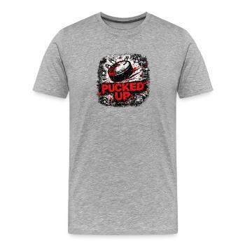 Pucked Up Graffiti Punk - Men's Premium Organic T-Shirt - heather grey - Front - Damien (186cm)