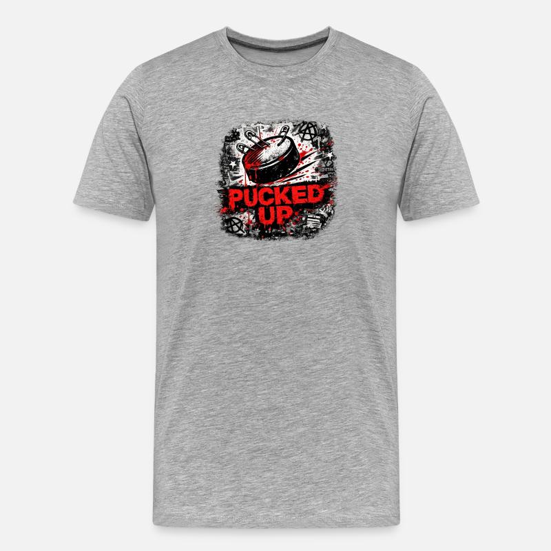 Punk graffitier déformé - T-shirt bio Premium Homme - gris chiné