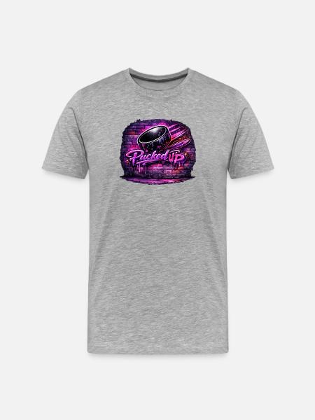 Picked Up Neon Graffiti - Men's Premium Organic T-Shirt - heather grey
