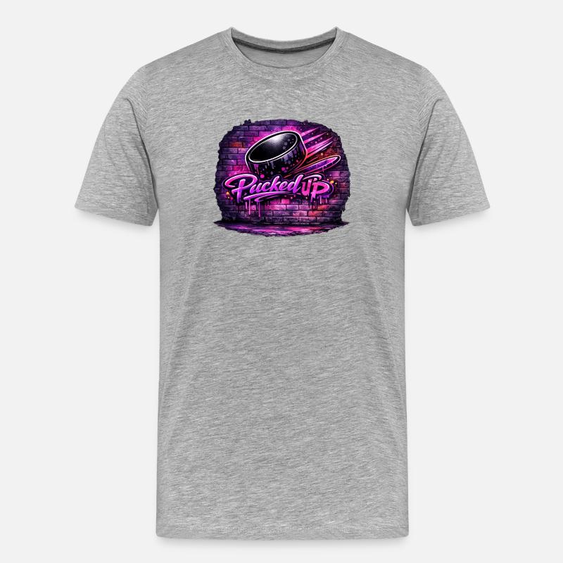 Picked Up Neon Graffiti - Männer Premium Bio T-Shirt - Grau meliert