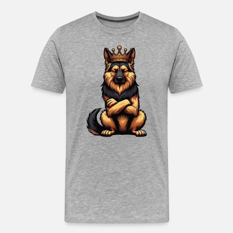 Deutscher Schäferhund Schäferhunde Schäferhunde - Männer Premium Bio T-Shirt - Grau meliert