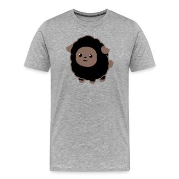 Mouton noir - T-shirt bio Premium Homme - gris chiné - Devant - Damien (186cm)