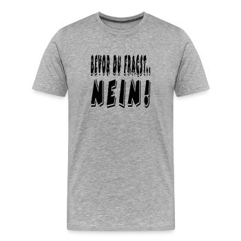 Non - T-shirt bio Premium Homme - gris chiné - Devant - Damien (186cm)