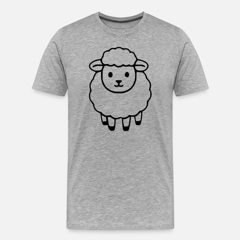 Schaf Schäfchen Lamm - Männer Premium Bio T-Shirt - Grau meliert