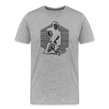 Coole Floorball Inspiration - Männer Premium Bio T-Shirt - Grau meliert - Vorne - Damien (186cm)