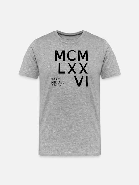 1976_COMPANY_black - Men's Premium Organic T-Shirt - heather grey