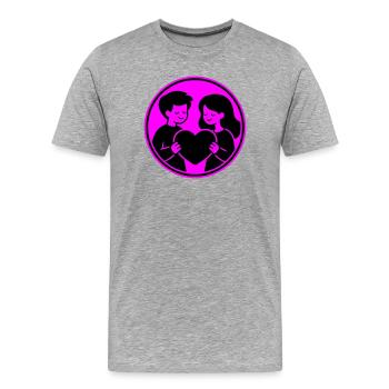 Relation de couple - T-shirt bio Premium Homme - gris chiné - Devant - Damien (186cm)