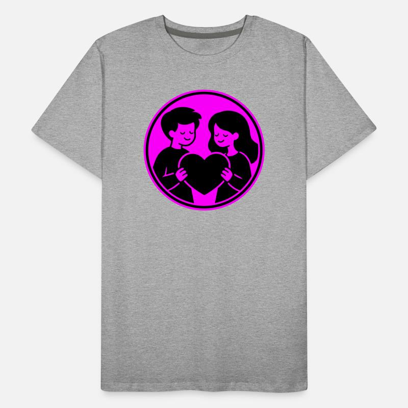 Couple Heart Relationship Men's Premium Organic T-Shirt
