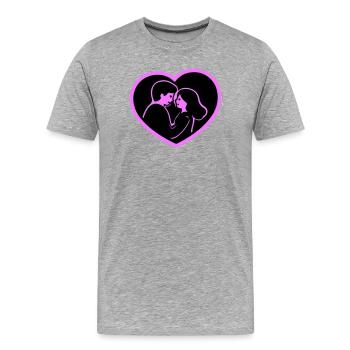 Couple amoureux - T-shirt bio Premium Homme - gris chiné - Devant - Damien (186cm)