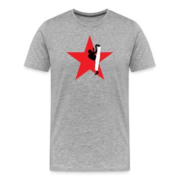 Capoeira - Combat - Danse - T-shirt bio Premium Homme - gris chiné - Devant - Damien (186cm)