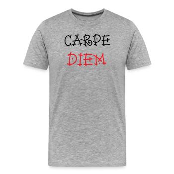 Carpe Diem - Epicurien - T-shirt bio Premium Homme - gris chiné - Devant - Damien (186cm)