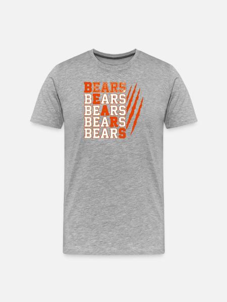 Bears Text with Distressed Claw Marks - Men's Premium Organic T-Shirt - heather grey