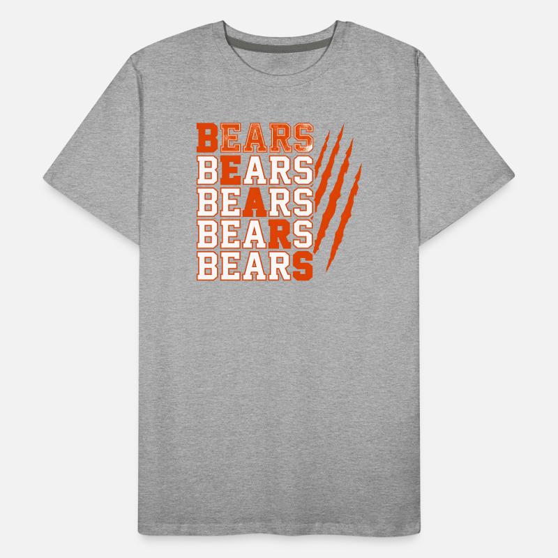 Bears Text with Distressed Claw Marks Men's Premium Organic T-Shirt