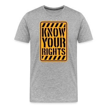 Know Your Rights Activism Justice Freedom - Men's Premium Organic T-Shirt - heather grey - Front - Damien (186cm)