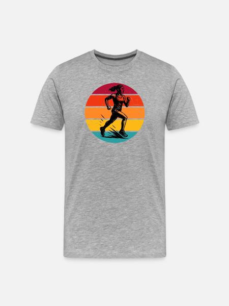 Illustration de course pour la course - T-shirt bio Premium Homme - gris chiné