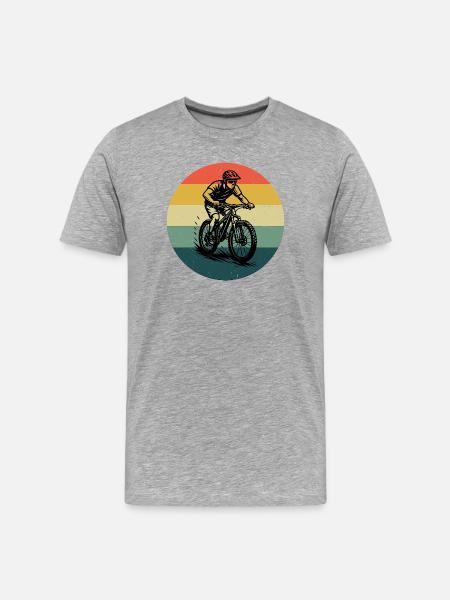 Minimalist mountain bike motif - Men's Premium Organic T-Shirt - heather grey