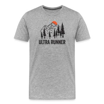 Ultra-Läufer - Männer Premium Bio T-Shirt - Grau meliert - Vorne - Damien (186cm)