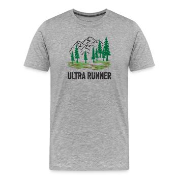 Ultra-Läufer - Männer Premium Bio T-Shirt - Grau meliert - Vorne - Damien (186cm)