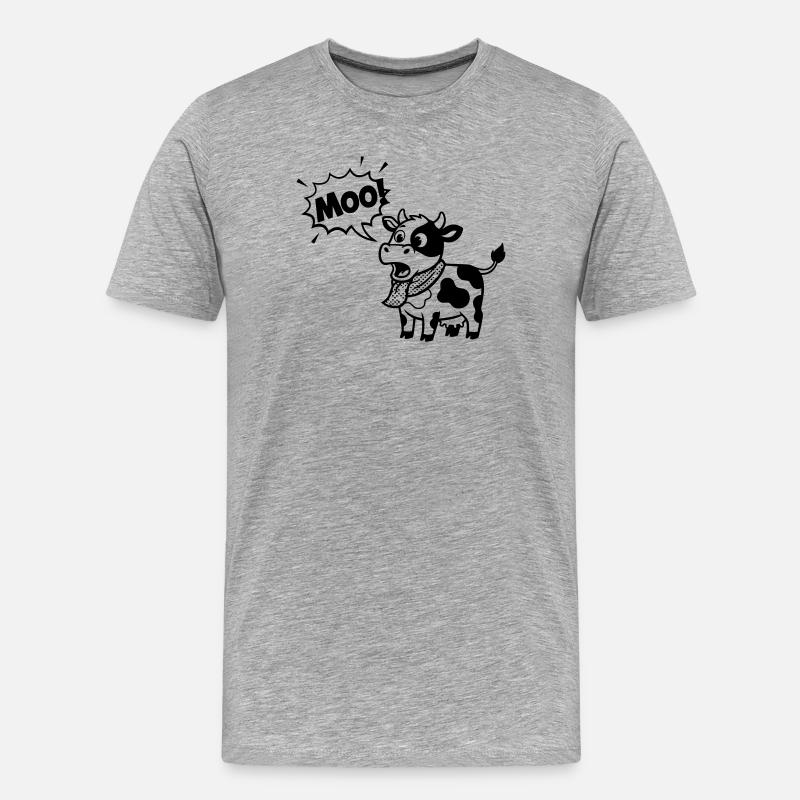 Funny Cow Moo Comic Speech Bubble - Men's Premium Organic T-Shirt - heather grey