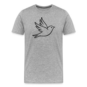Dove of Peace Silhouette - Men's Premium Organic T-Shirt - heather grey - Front - Damien (186cm)